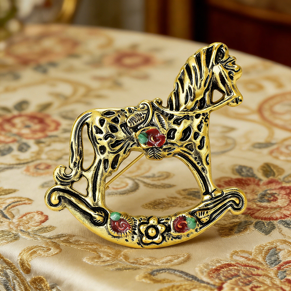Vintage Fashion Toys - Fashion Vintage Rocking Horse Brooches for