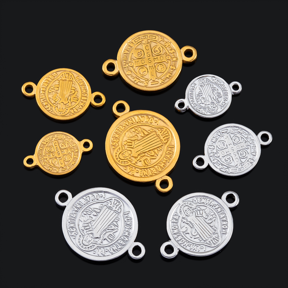 Vintage Fashion Jewelry Necklaces - 5pcs Stainless Steel Cross Double Hole