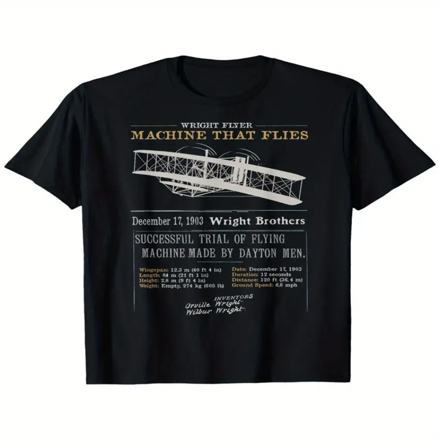 Vintage Fashion History - Wright Brothers 1903 First Plane T-Shirt