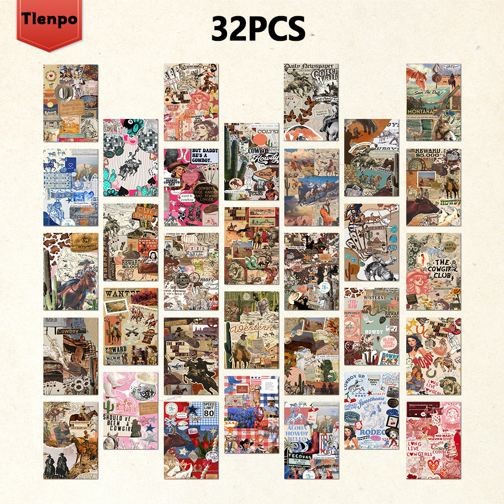 Vintage Fashion Magazines - 32pcs, Vintage magazine collage postcard, birthday/anniversary