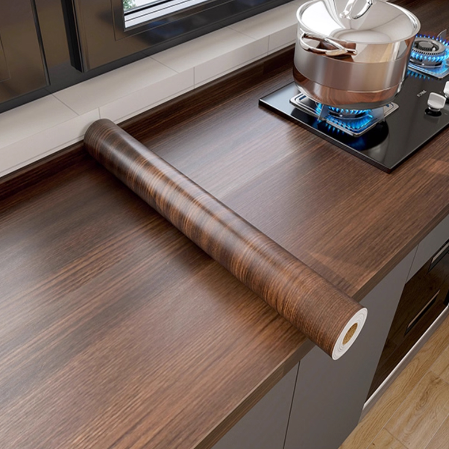 Vintage Fashion Wallpaper - 55/40cm Wood Grain Vinyl Wallpaper for