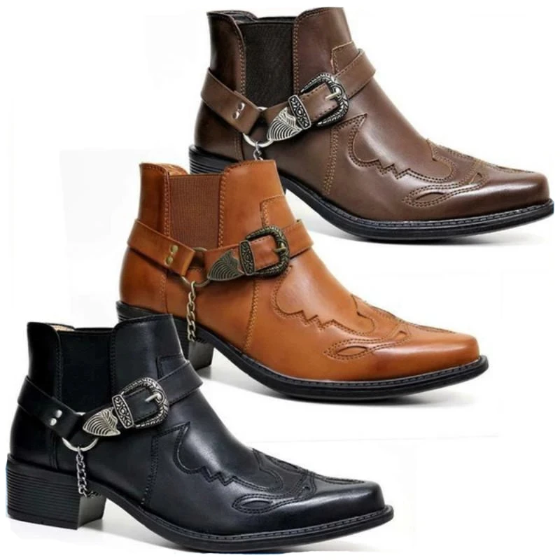 Vintage Fashion Jewelry - Fashion 2025 Men's Vintage Cowboy Boots