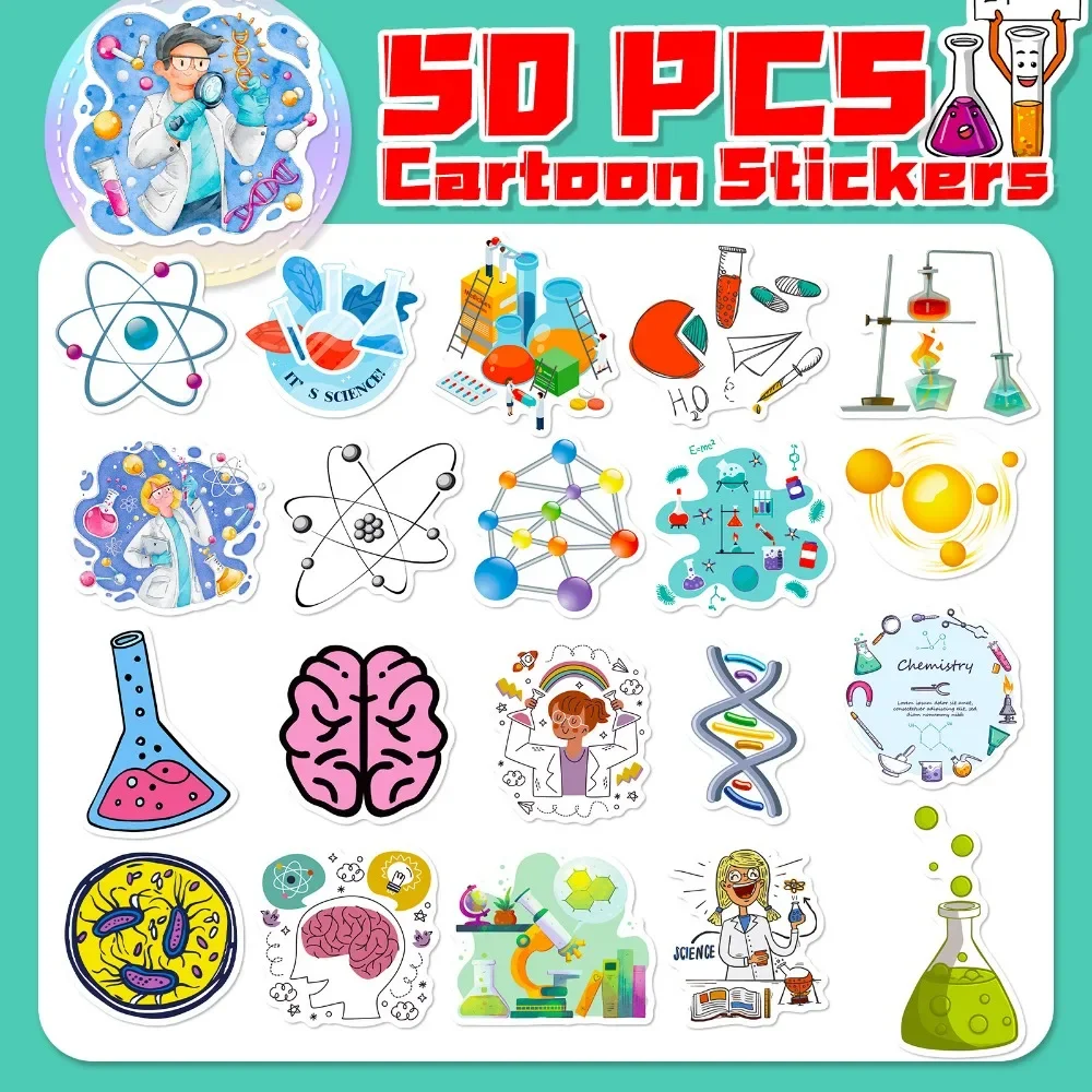 50PCS Cartoon Science Lab Stic - Vintage Fashion Illustrations のレビューと価格