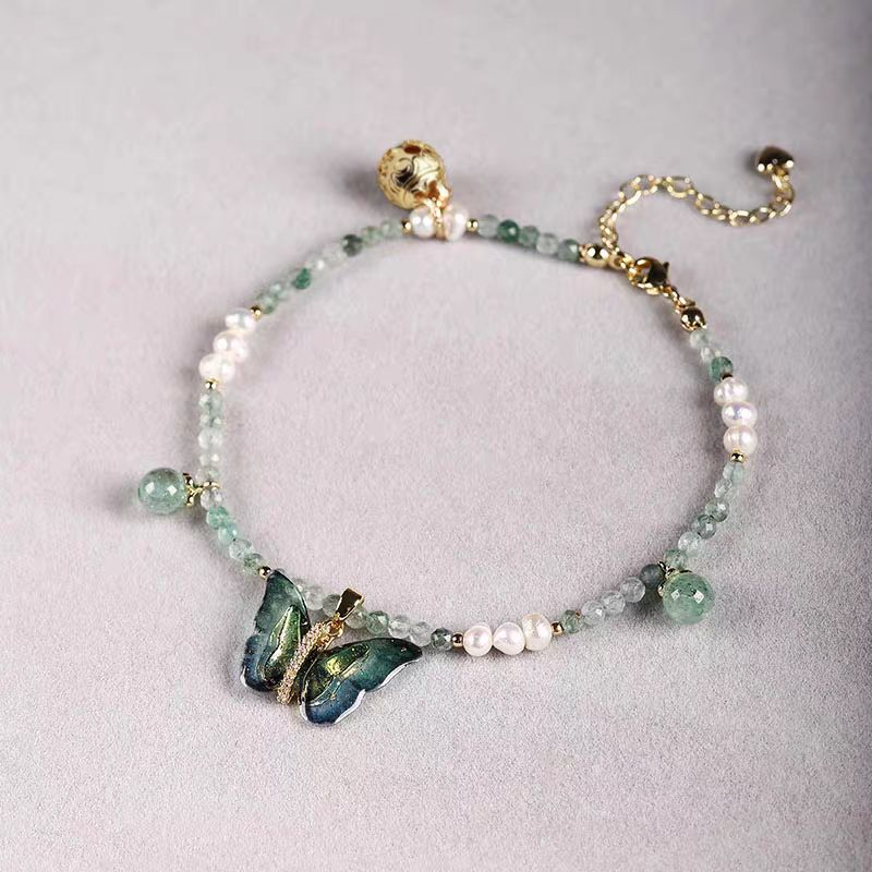 ‌Crystal Butterfly Anklet Ethn - Vintage Fashion Revival のレビューと価格