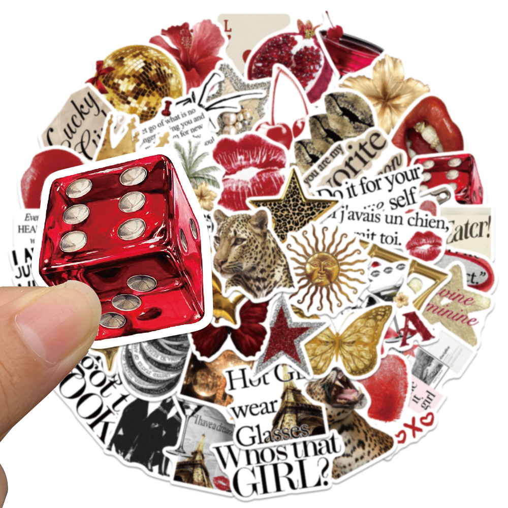 50pcs Gold&Red Retro Leopard P - Vintage Fashion Magazines のレビューと価格