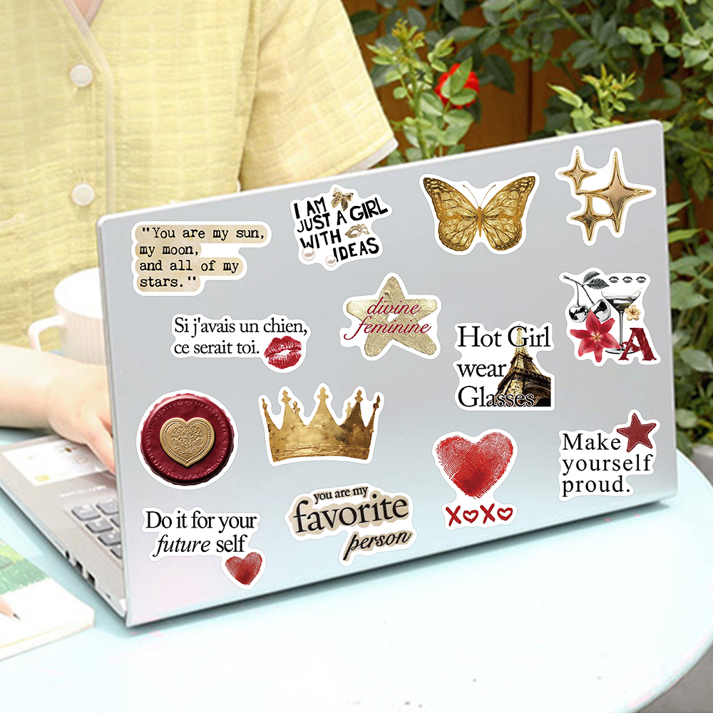 50pcs Gold&Red Retro Leopard P - Vintage Fashion Magazines のレビューと価格