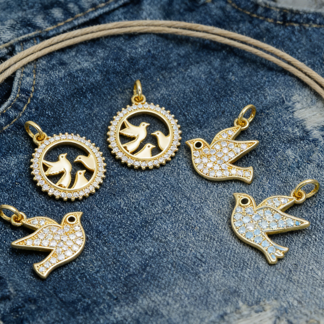 5Pcs Pendants Brass Cubic Zirc - Vintage Fashion Jewelry Necklaces のレビューと価格