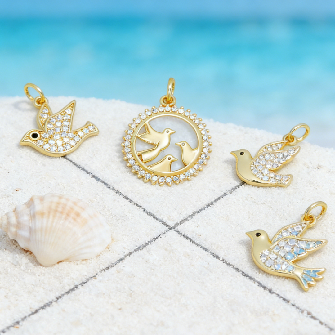5Pcs Pendants Brass Cubic Zirc - Vintage Fashion Jewelry Necklaces のレビューと価格