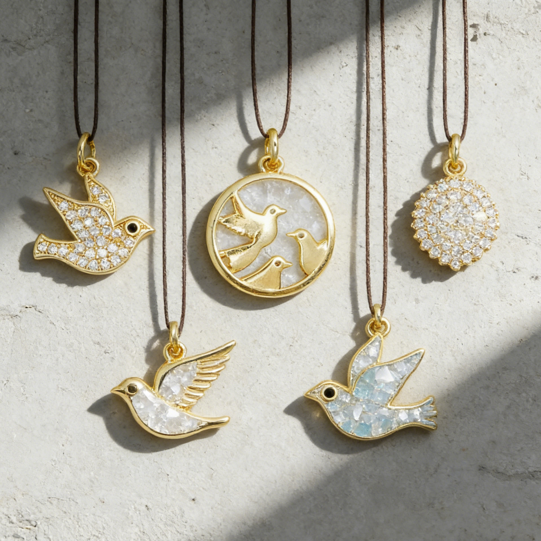 5Pcs Pendants Brass Cubic Zirc - Vintage Fashion Jewelry Necklaces のレビューと価格