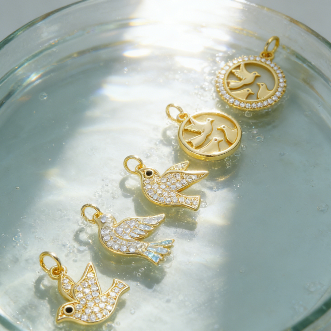 5Pcs Pendants Brass Cubic Zirc - Vintage Fashion Jewelry Necklaces のレビューと価格