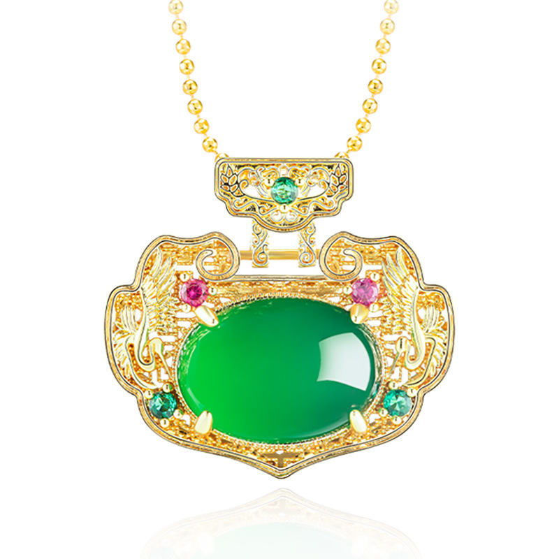 Green Real Jade Ruyi Pendant N - Vintage Fashion Jewelry Necklaces のレビューと価格