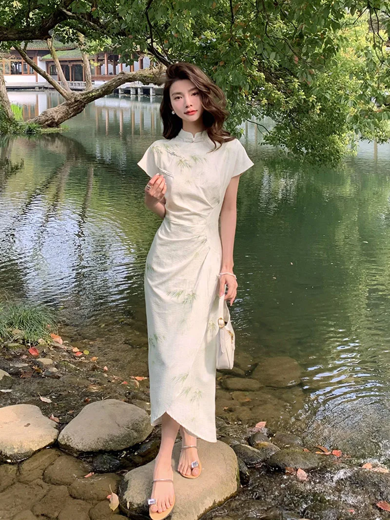 2023 New Chinese Style Dress C - Vintage Fashion Look のレビューと価格