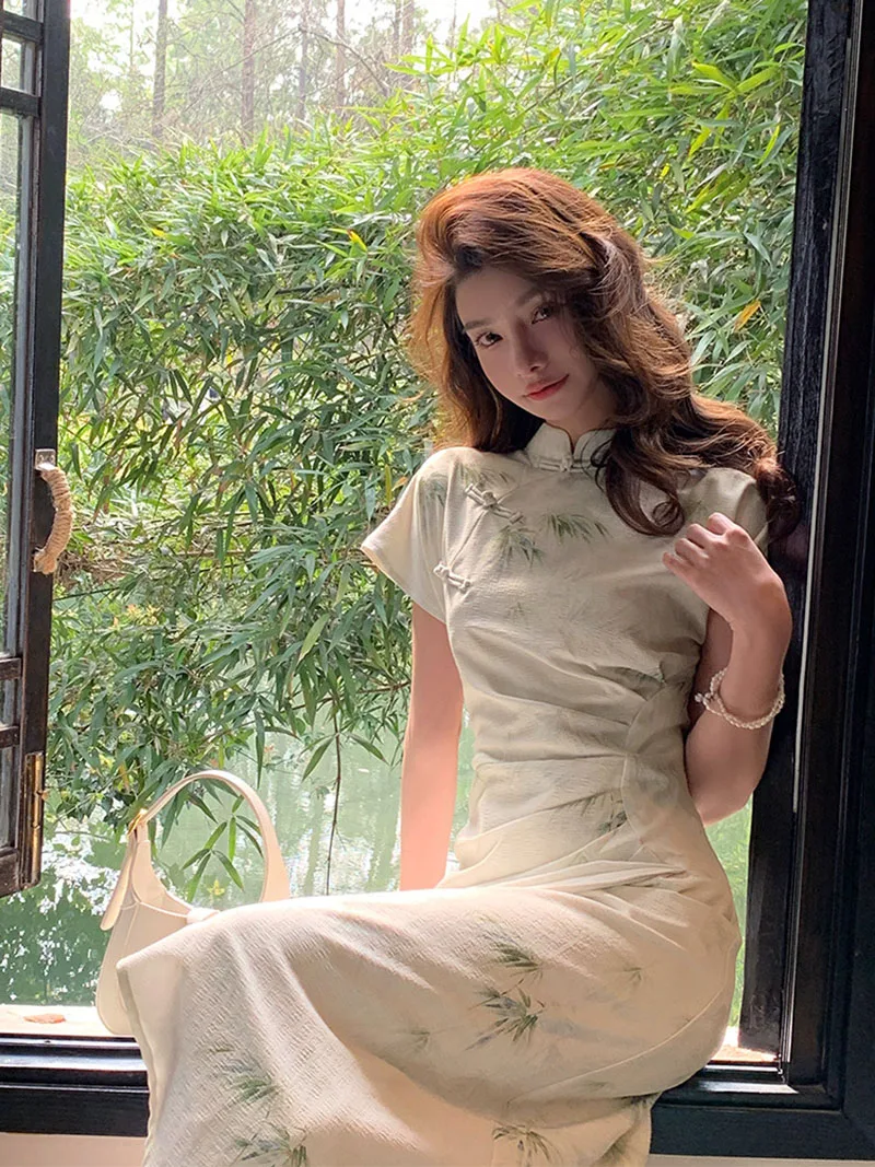 2023 New Chinese Style Dress C - Vintage Fashion Look のレビューと価格