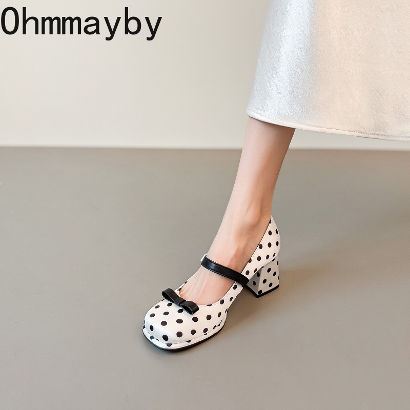 Vintage Thick Heel Polka Dot W - Vintage Fashion Women Dresses のレビューと価格