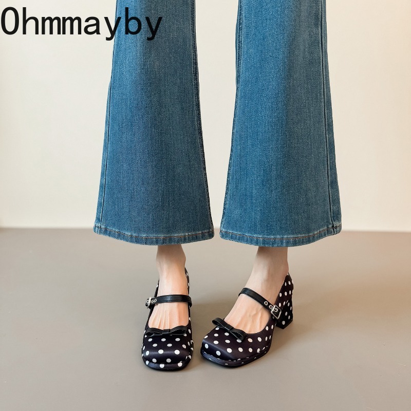 Vintage Thick Heel Polka Dot W - Vintage Fashion Women Dresses のレビューと価格