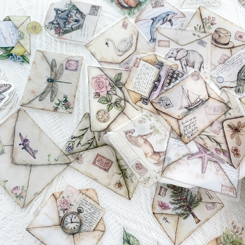 50PCS Vintage Envelope Transpa - Vintage Fashion Magazines のレビューと価格