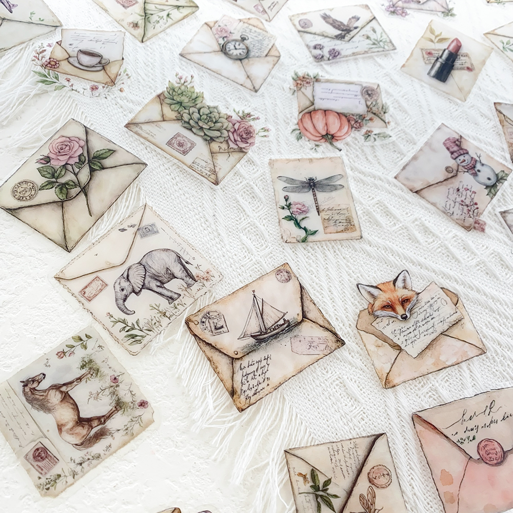 50PCS Vintage Envelope Transpa - Vintage Fashion Magazines のレビューと価格