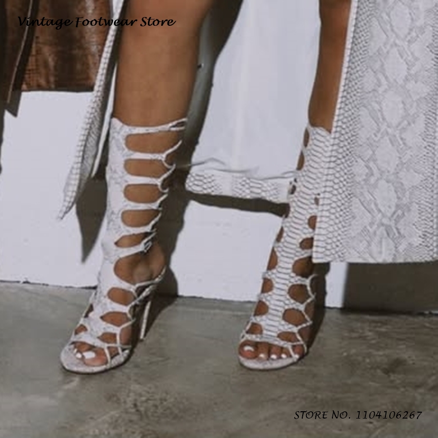 Python Pattern Cut-out Gladiat - Vintage Fashion Women Dresses のレビューと価格