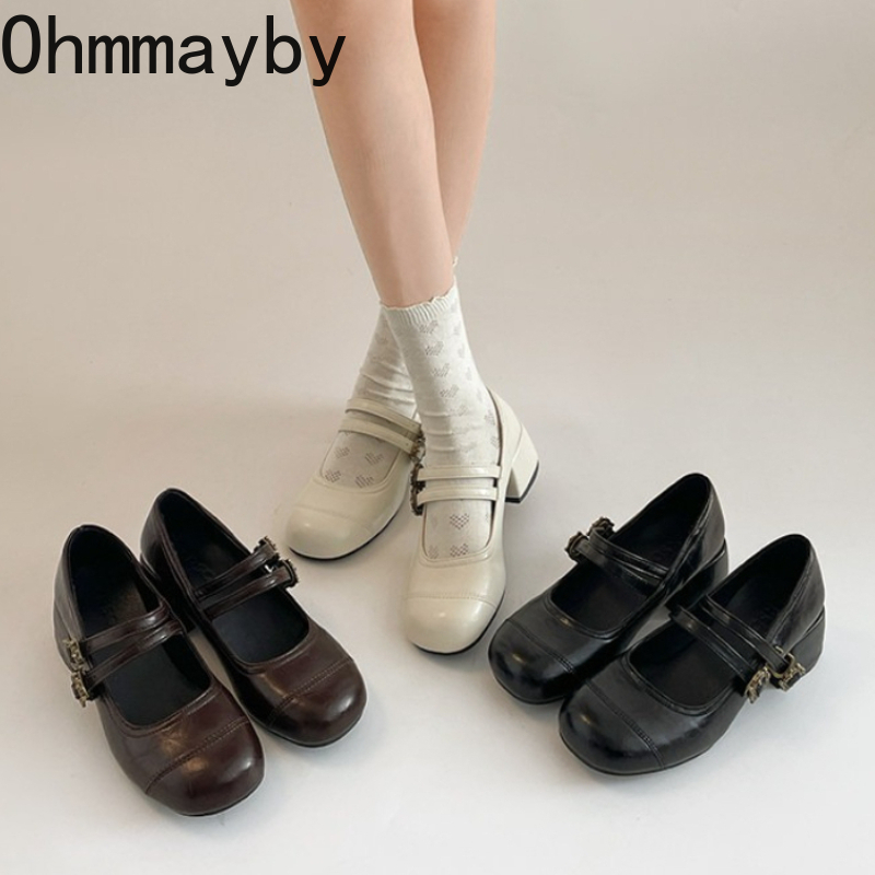 Vintage Thick Heel Women Mary  - Vintage Fashion Fabrics のレビューと価格