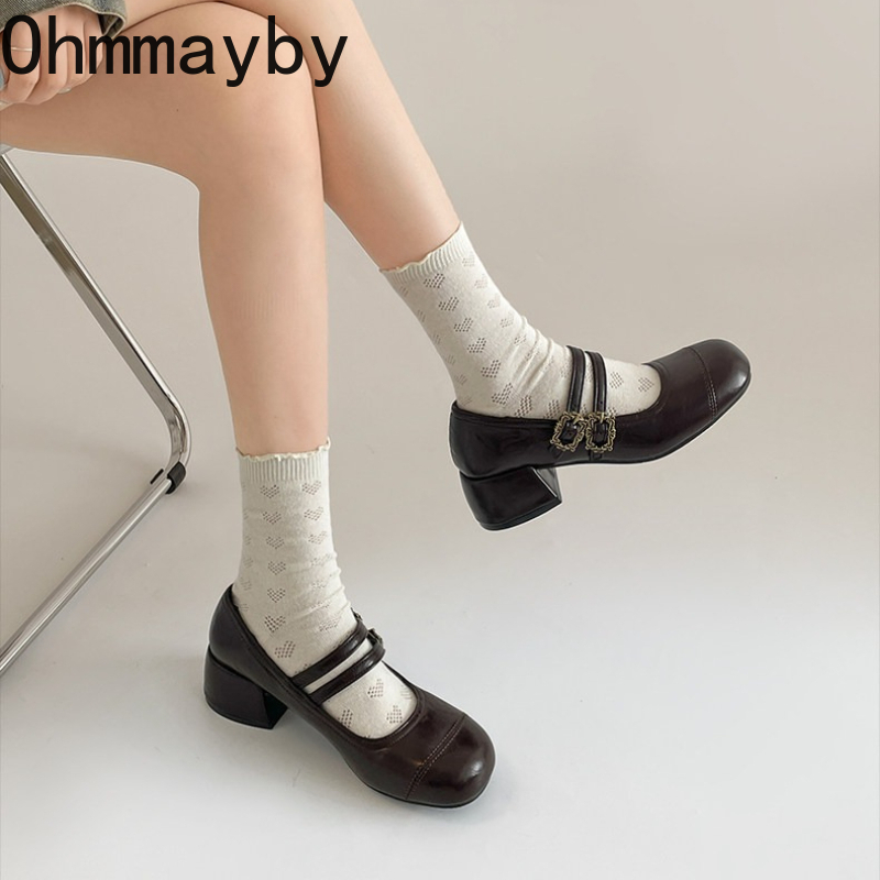 Vintage Thick Heel Women Mary  - Vintage Fashion Fabrics のレビューと価格