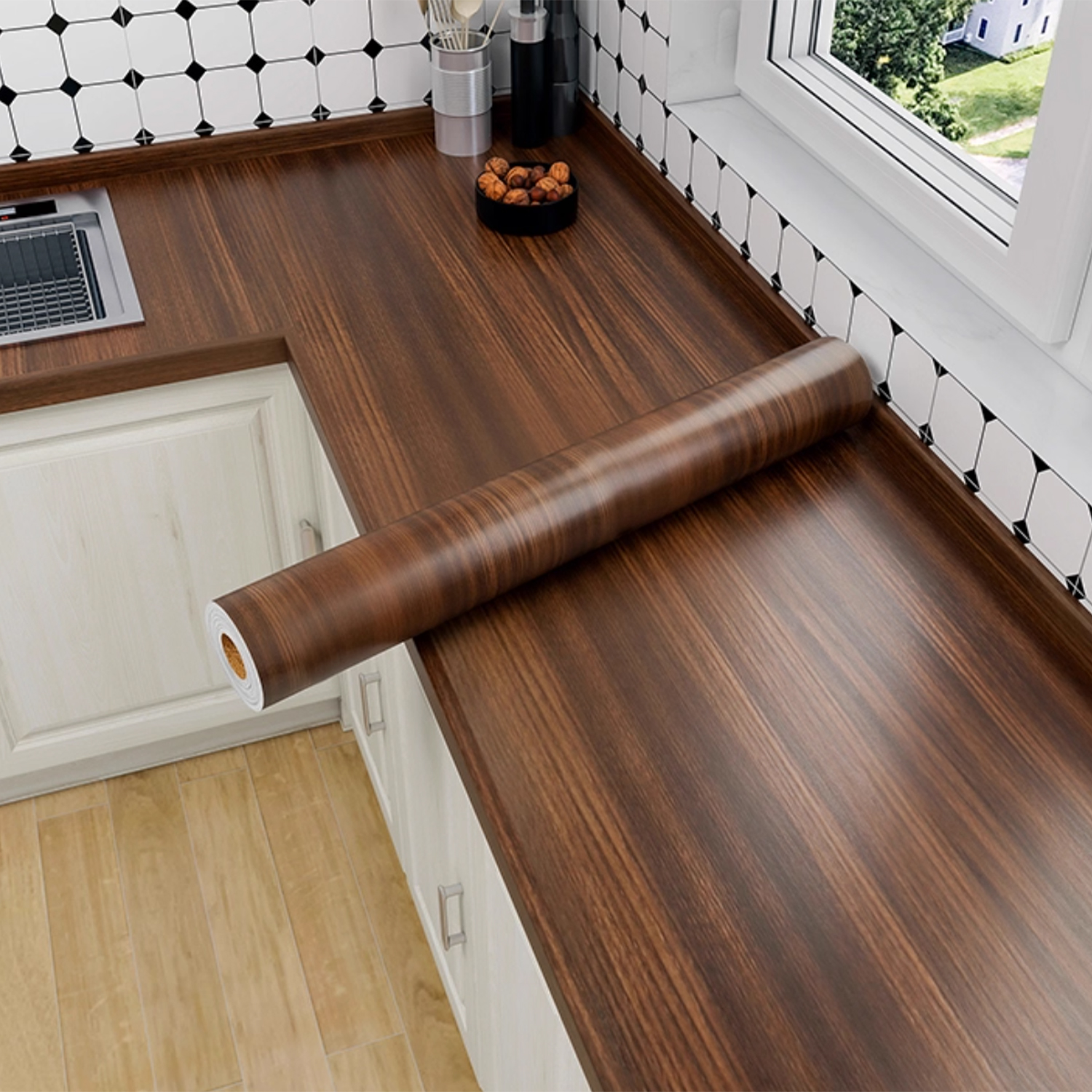 55/40cm Wood Grain Vinyl Wallp - Vintage Fashion Wallpaper のレビューと価格