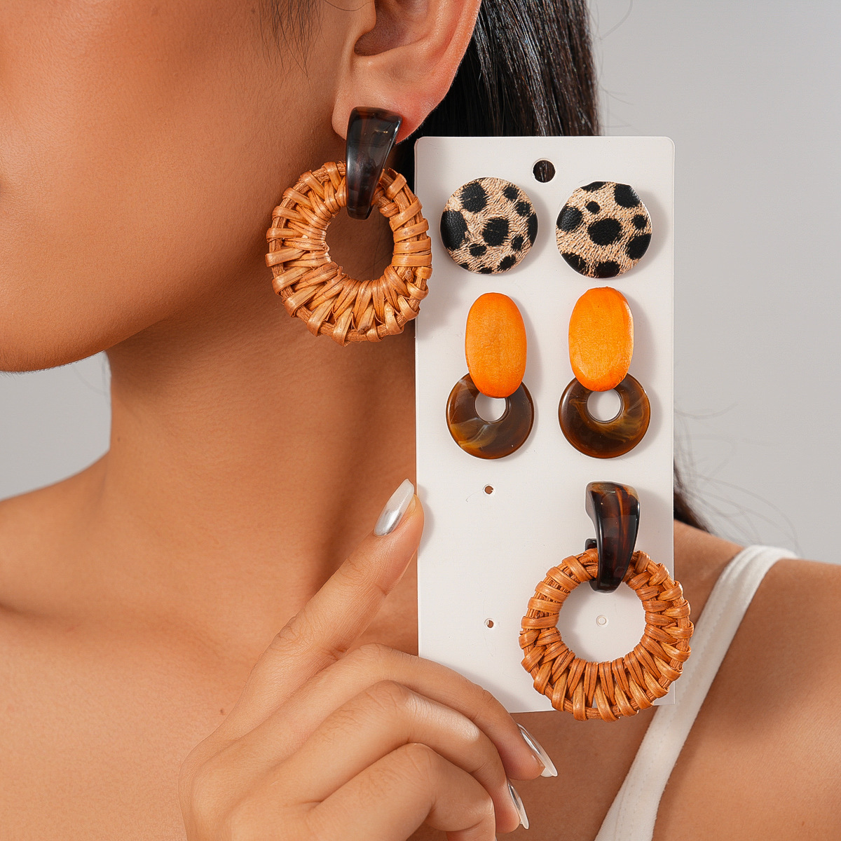6/10 Pcs Geometric Resin Dangl - Vintage Fashion Illustrations のレビューと価格
