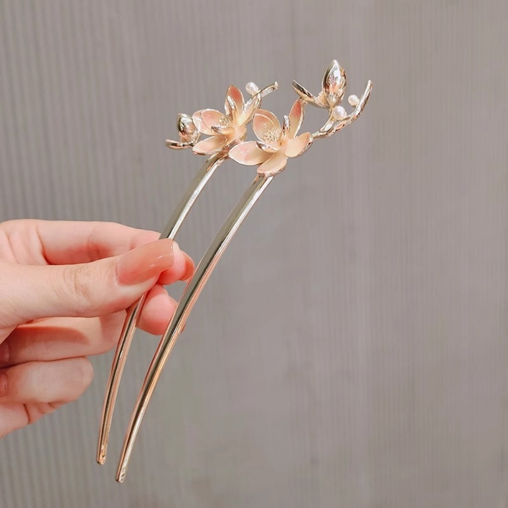 1pc U Shaped Flower Hair Stick - Vintage Fashion Jewelry のレビューと価格