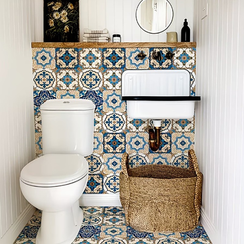 Waterproof European Retro Tile - Vintage Fashion Wallpaper のレビューと価格