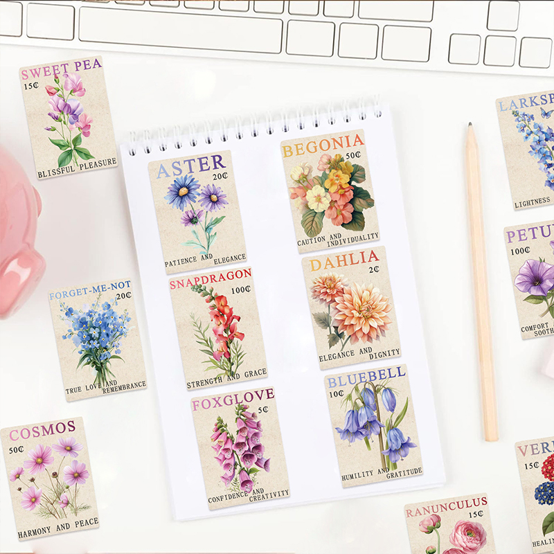 50PCS Vintage Flower Postage S - Vintage Fashion Magazines のレビューと価格