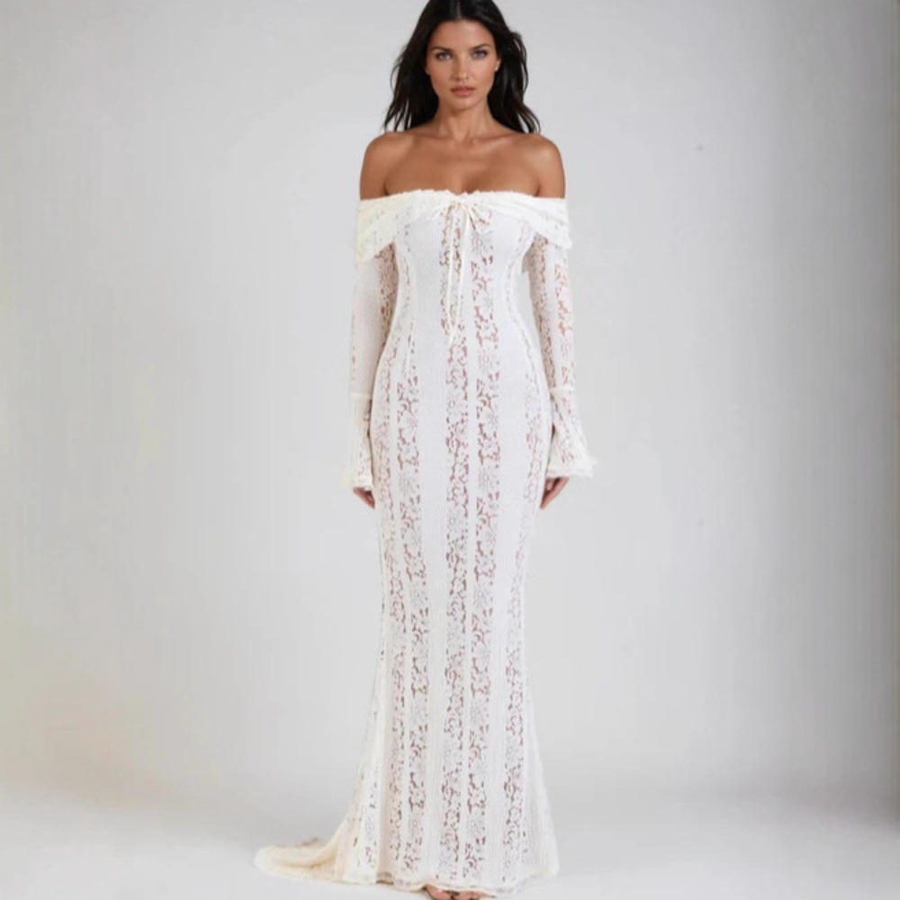 Dress Vintage Hollow Out Flora - Vintage Fashion Women Dresses のレビューと価格