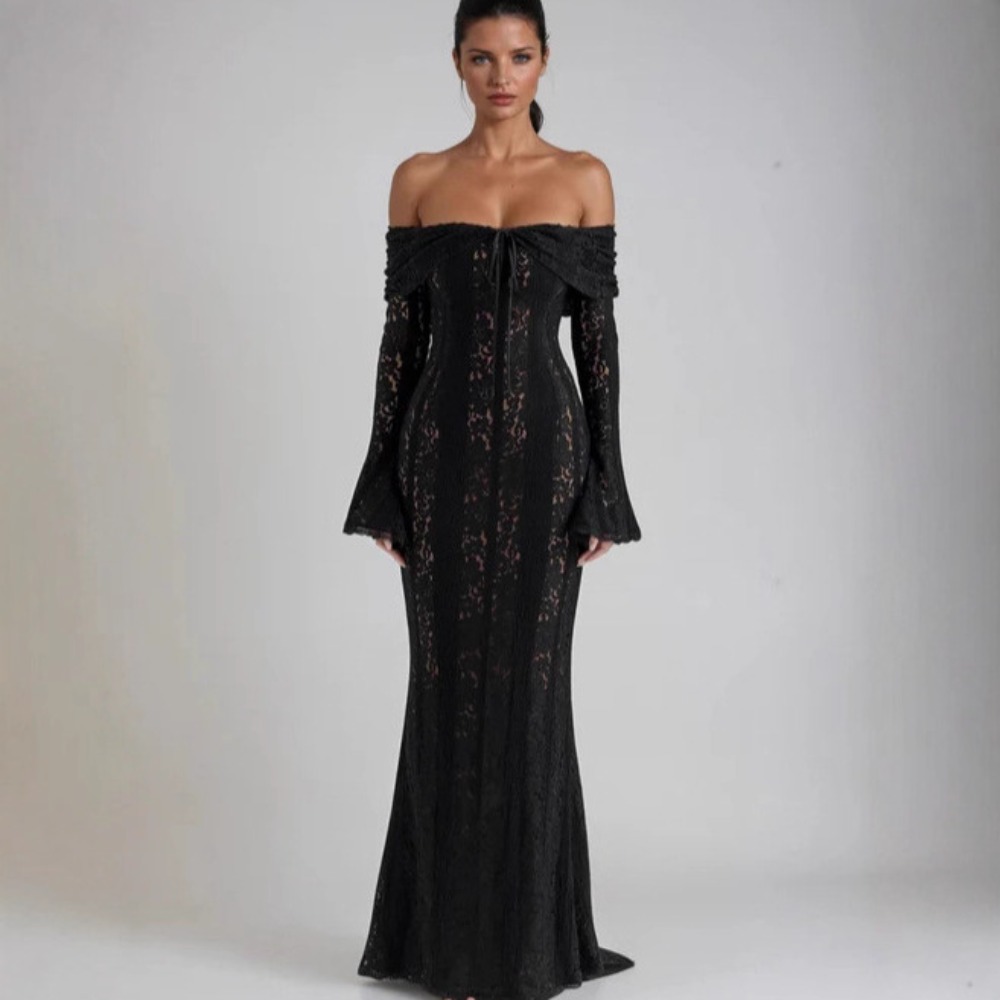 Dress Vintage Hollow Out Flora - Vintage Fashion Women Dresses のレビューと価格