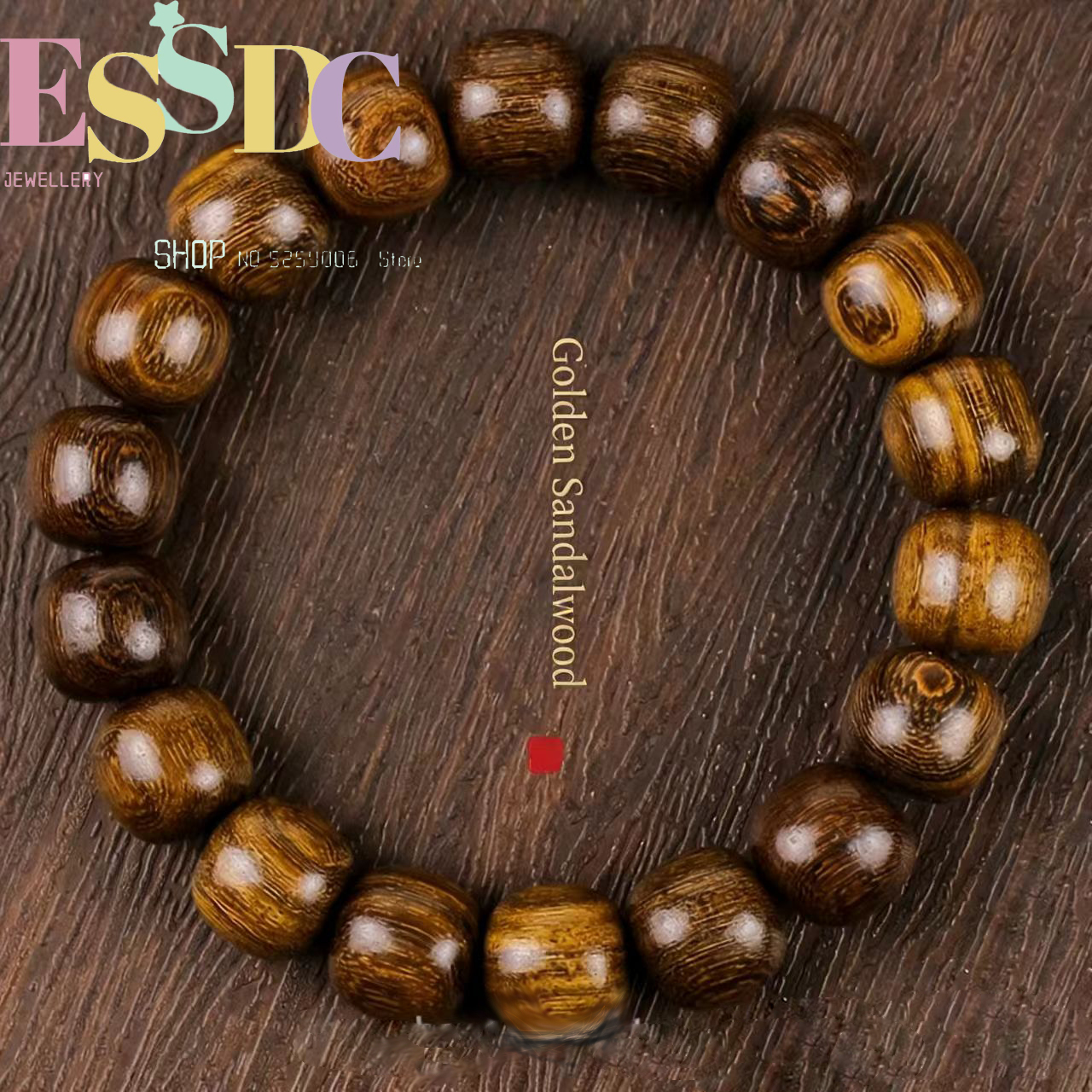 Golden Silk Wood Barrel Beads  - Vintage Fashion Toys のレビューと価格
