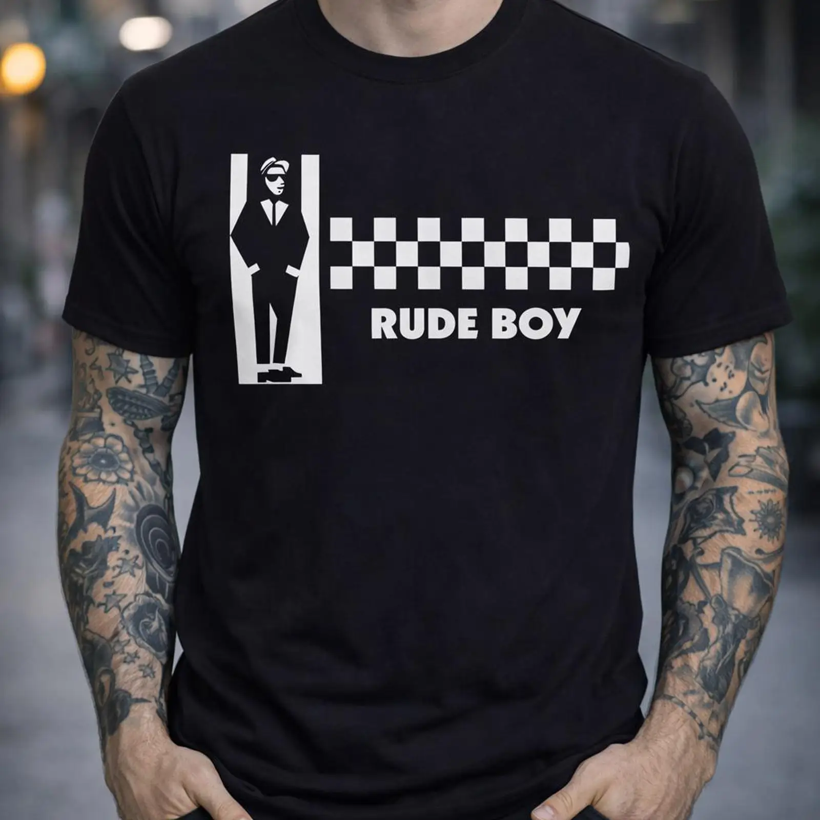 Rude Boy 2Tone Ska T Shirt Cla - Vintage Fashion Revival のレビューと価格