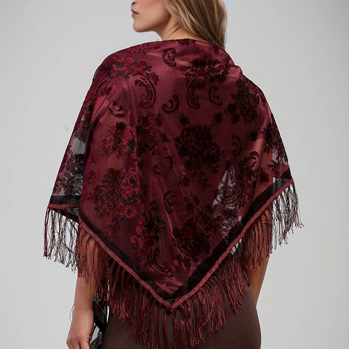 140X70 Cm Velvet Jacquard Frin - Vintage Fashion Fabrics のレビューと価格