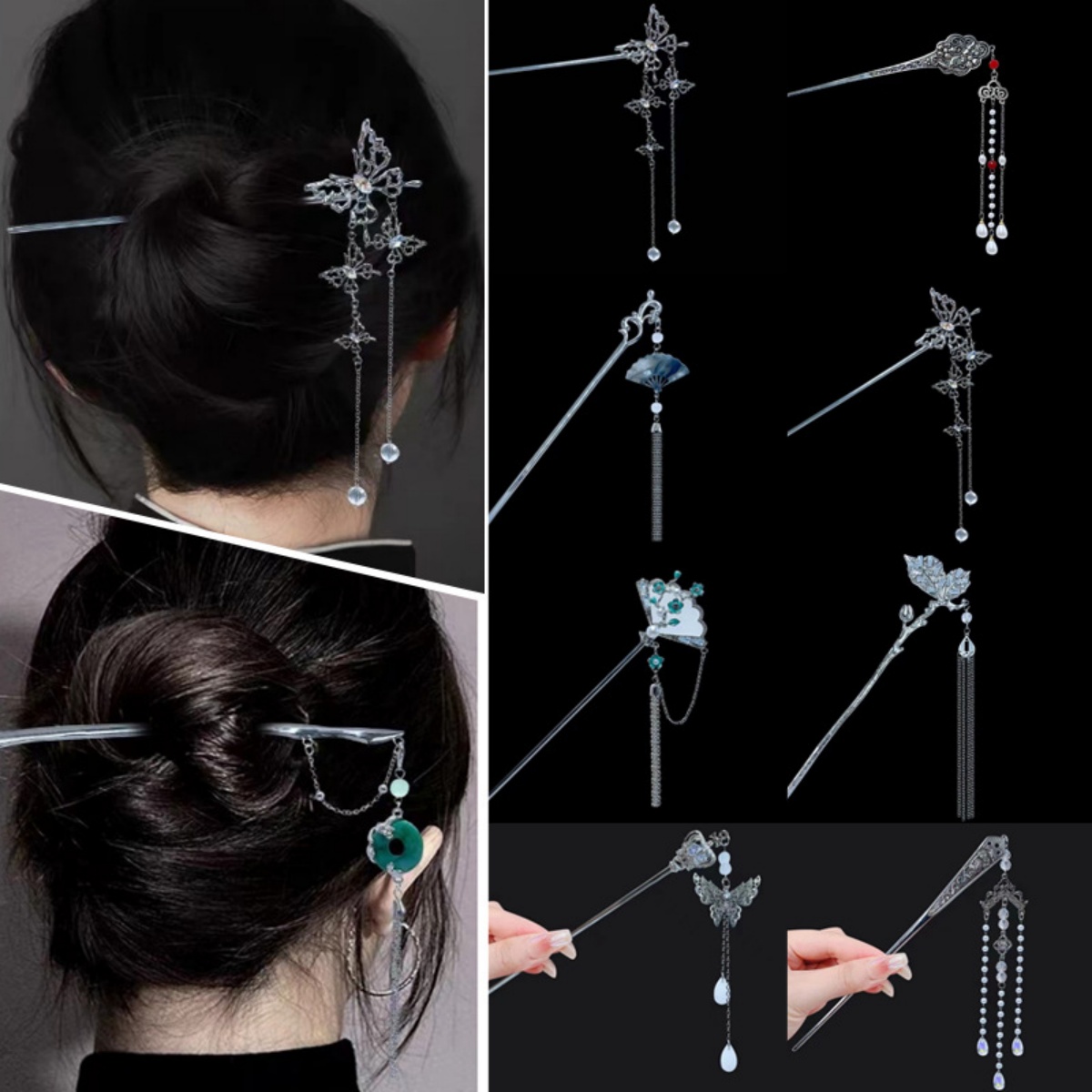18cm Chinese Style Hairpin Ele - Vintage Fashion Jewelry のレビューと価格