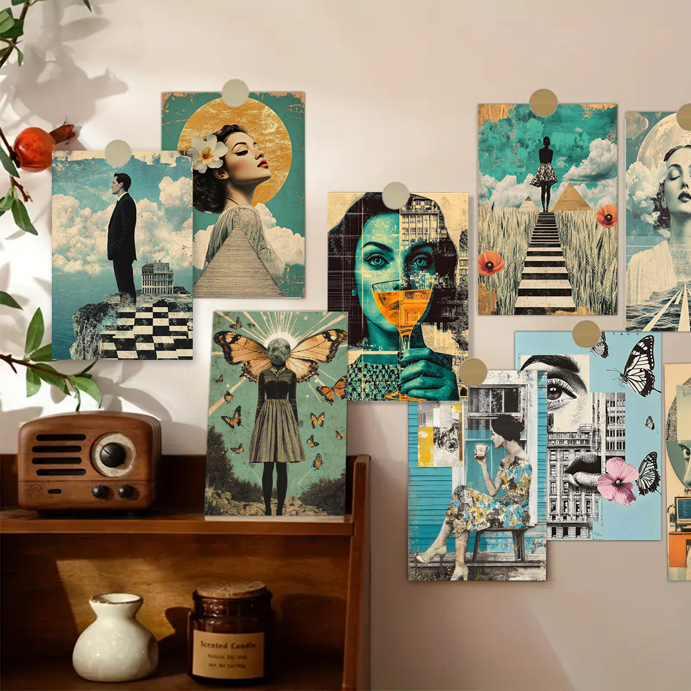 32pcs, Surreal Collage Postcar - Vintage Fashion Magazines のレビューと価格
