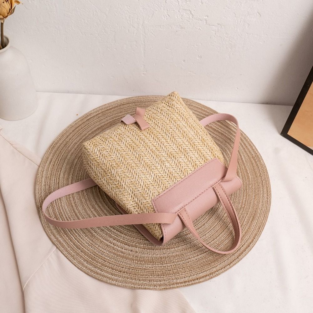 Fashion PU Leather Straw Backp - Vintage Fashion Look のレビューと価格